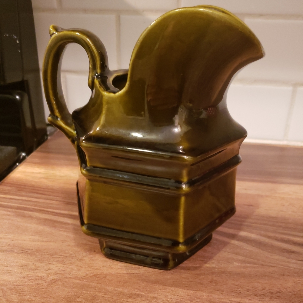Haeger Olive Green Ceramic Pitcher #8081 - Picture 2 of 5